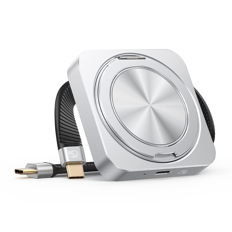 Orico CD3520, NAS single-bay com corpo prateado e cabo USB-C